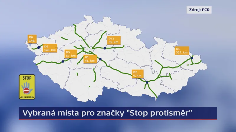 Vybraná místa pro značky Stop protisměr