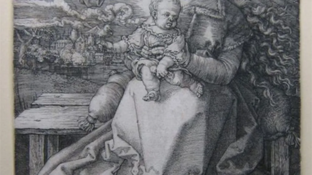 Dürerova rytina Marie korunovaná andělem