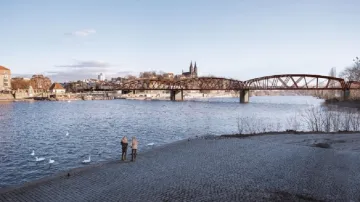 Vizualizace nového mostu na Výtoni z dílny Institutu plánování a rozvoje