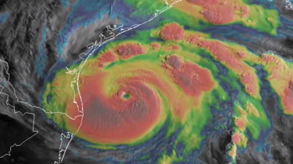 Infračervené snímky hurikánu Harvey