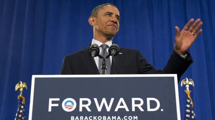 Prezident Obama těsně před svým projevem v Clevelandu