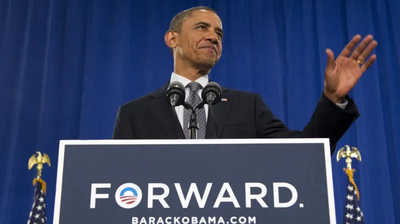 Prezident Obama těsně před svým projevem v Clevelandu