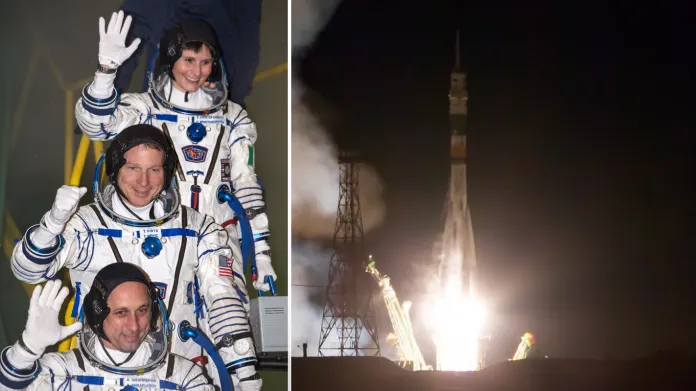 Samantha Cristoforettiová, Terry Virts a Anton Škaplerov odstartovali k ISS