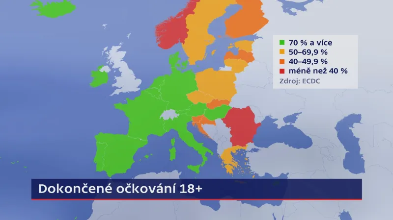 Dokončené očkování lidí nad 18 let