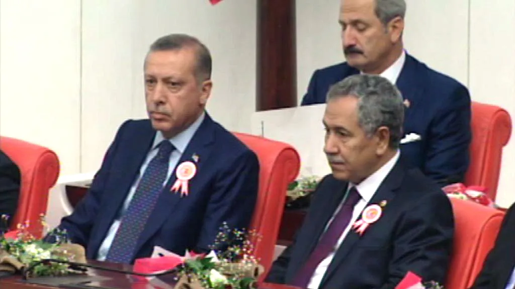 Turecký premiér (úplně vlevo) Recep Tayyip Erdogan