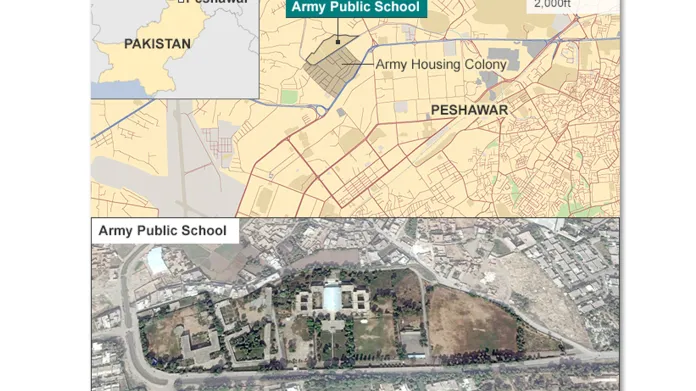 Mapa útoku v Péšávaru