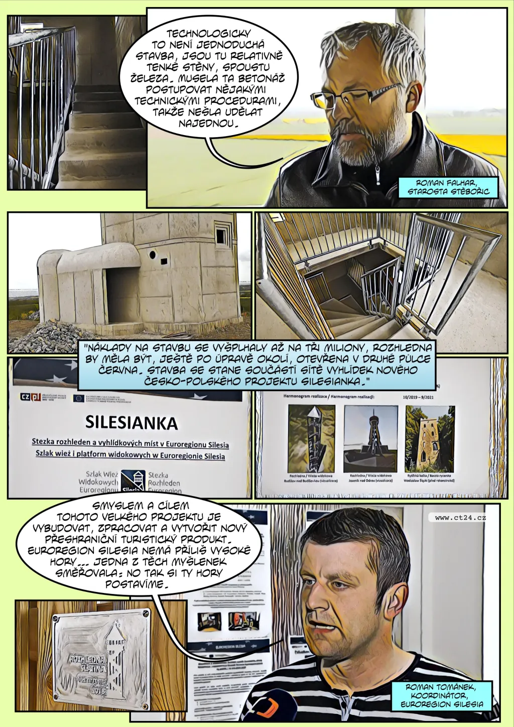 Komiks: Nové rozhledny ve Slezsku