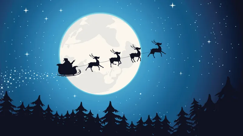 Santa Claus se sobím spřežením