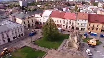 Masarykovo náměstí v Uničově před opravou