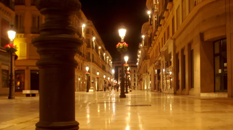 Centrum Málagy v noci