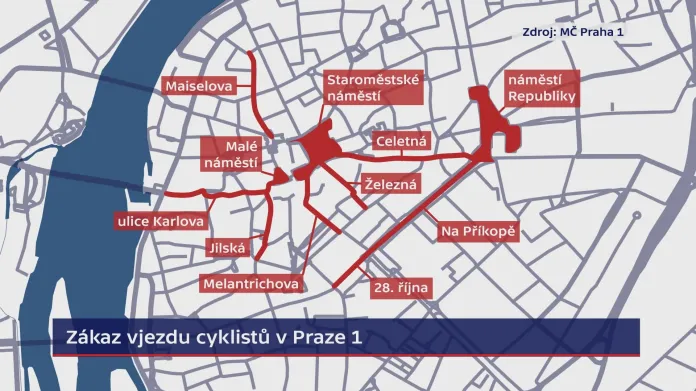 Omezení cyklistů v centru Prahy