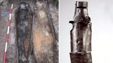 Ostatky Neda Kellyho a jeho vlastnoručně vyrobené brnění