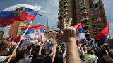 V Kosovské Mitrovici se protestovalo proti dohodě Srbska s Kosovem