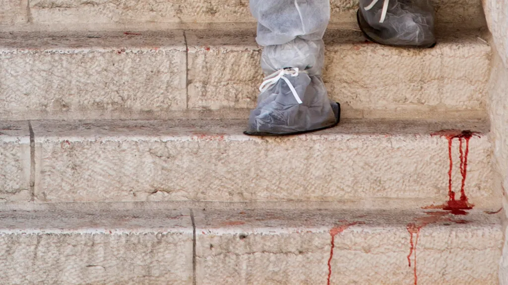 Následky atentátu v jeruzalémské synagoze