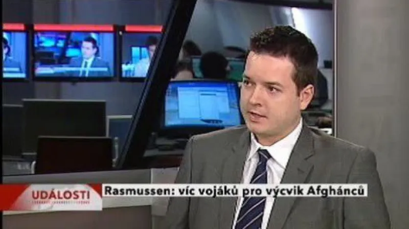 Polední události o Rasmussenově návštěvě Prahy