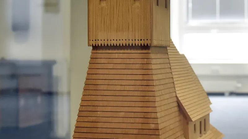 Maketa dřevěného kostela v Třinci-Gutech