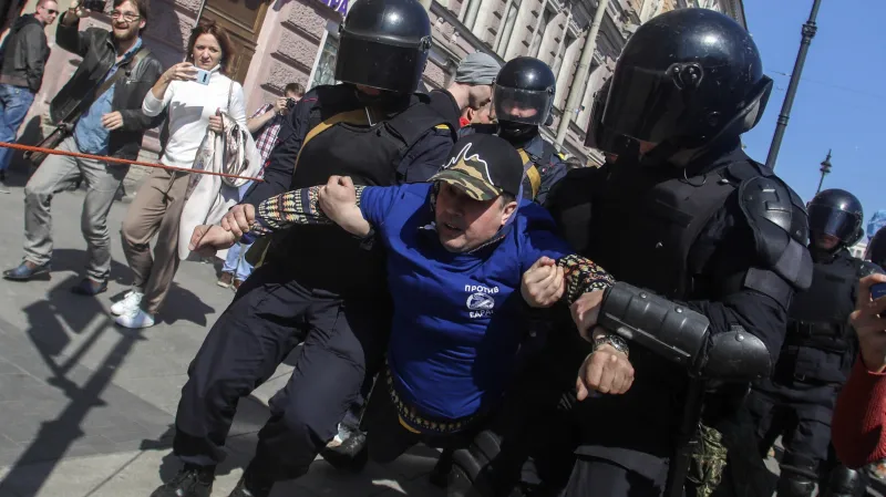 Zásah policie v Petrohradu