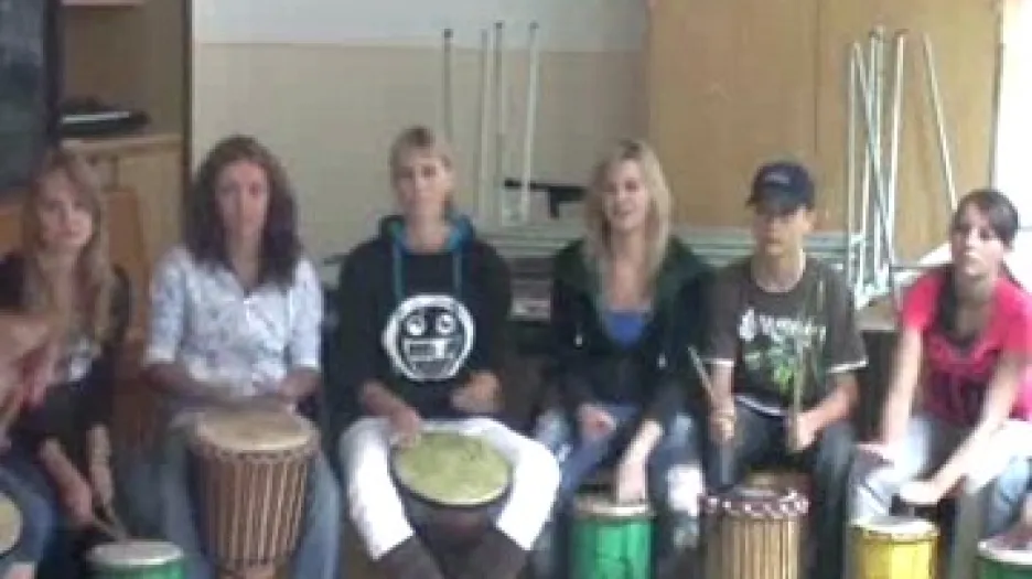 Bubnování studentů Gymnázia Frýdlant