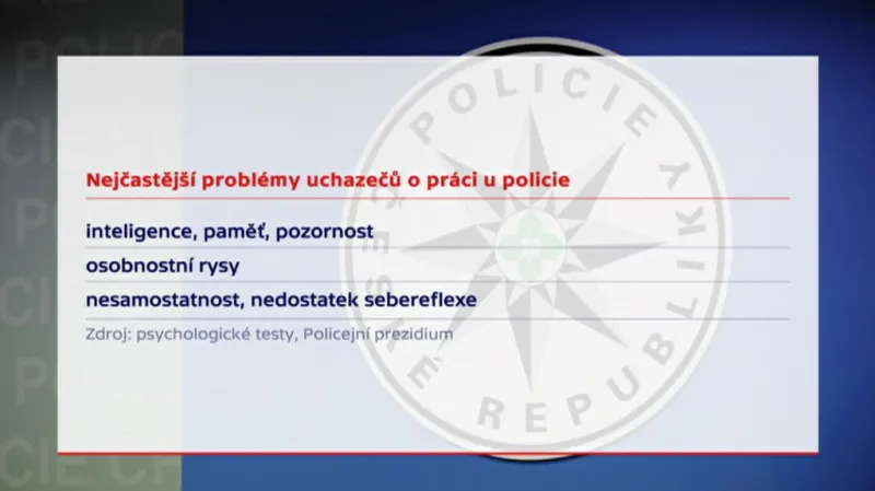 Problémy uchazečů o policistu