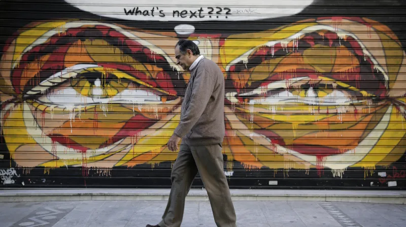 Graffiti v ulicích Atén