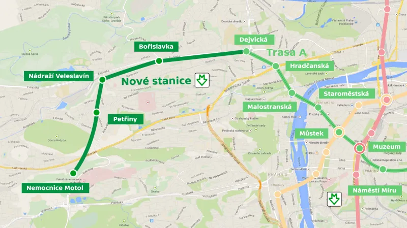 Nové stanice metra A