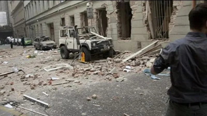 Výbuch v Divadelní ulici - záznam od Policie ČR