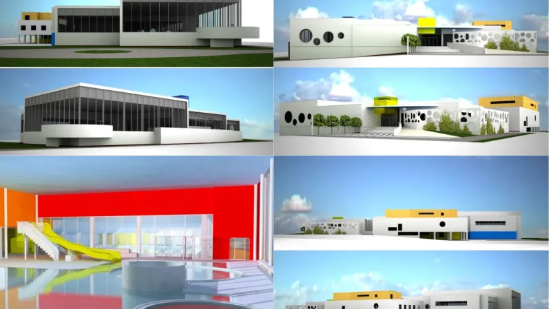 Vizualizace revitalizovaného bazénu s přístavbou