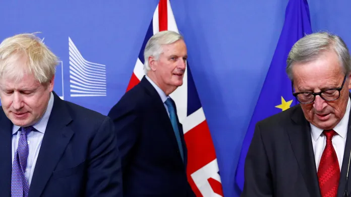 Boris Johnson, Michel Barnier a Jean-Claude Juncker