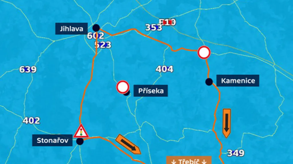 Grafika Objížďka Vysočina