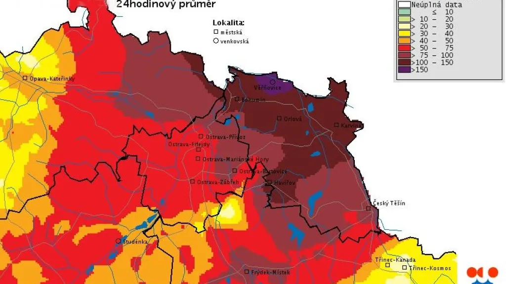 Znečištěné ovzduší na Ostravsku