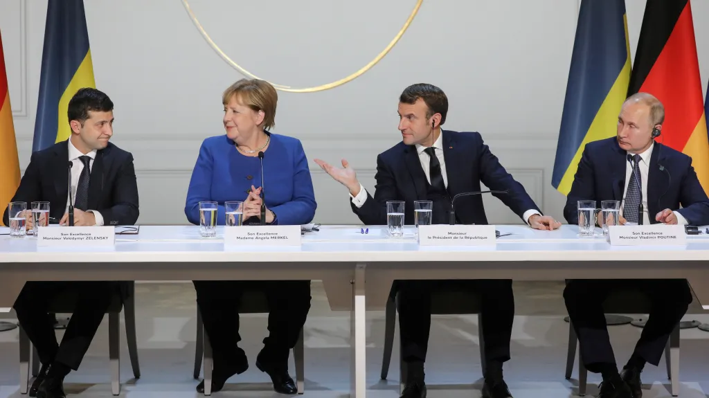 Tisková konference po jednání normandské čtyřky