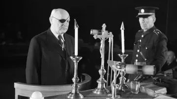 Generál Jan Syrový během soudního procesu v roce 1947