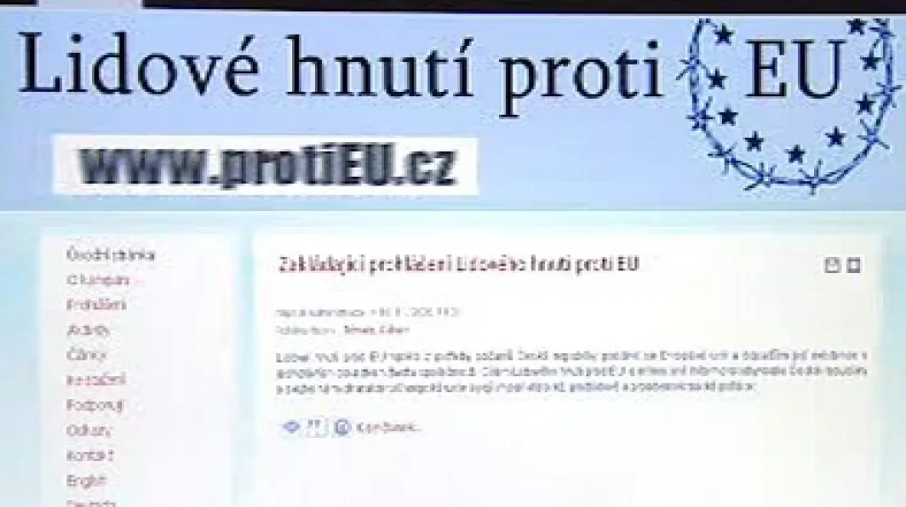 Web Lidového hnutí proti EU