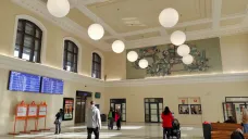 Železniční stanice České Budějovice, jižní věž s příjezdovou halou