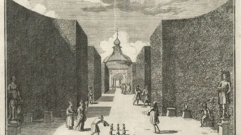 Zelené stěny na dobové rytině