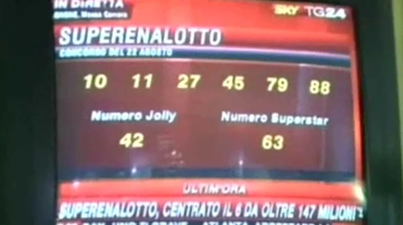 Výherní čísla v italské loterii