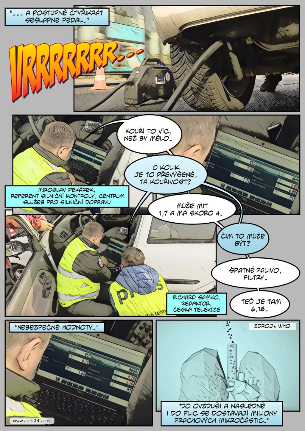 Policisté prověřovali emise automobilů