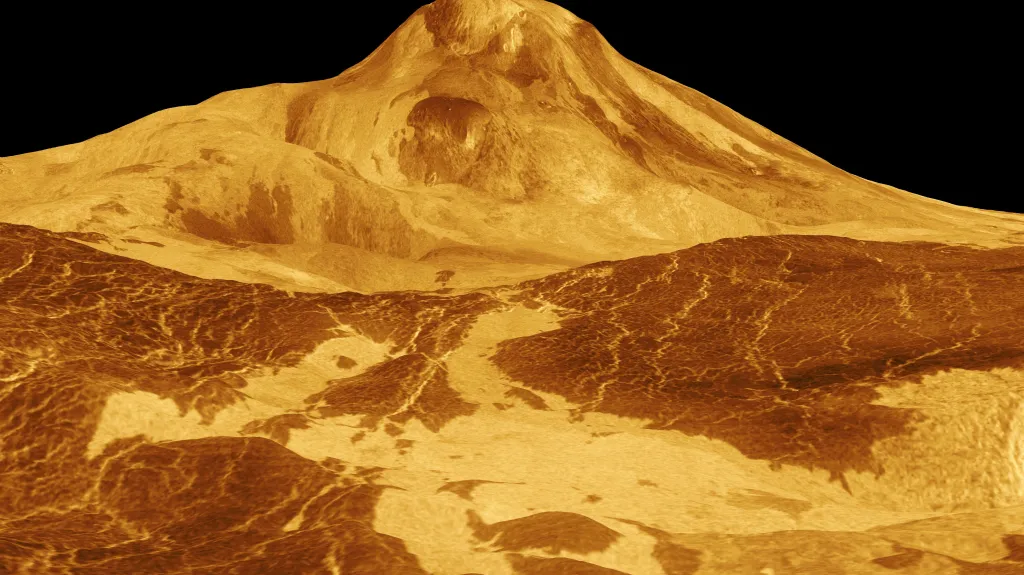 Osmikilometrová sopka Maat Mons na Venuši