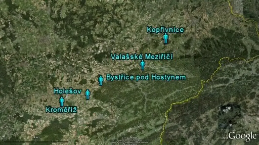 Místa, kde muž útočil na ženy