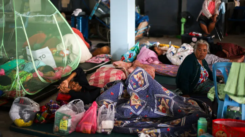 Lidé v uprchlickém táboře v Thajsku