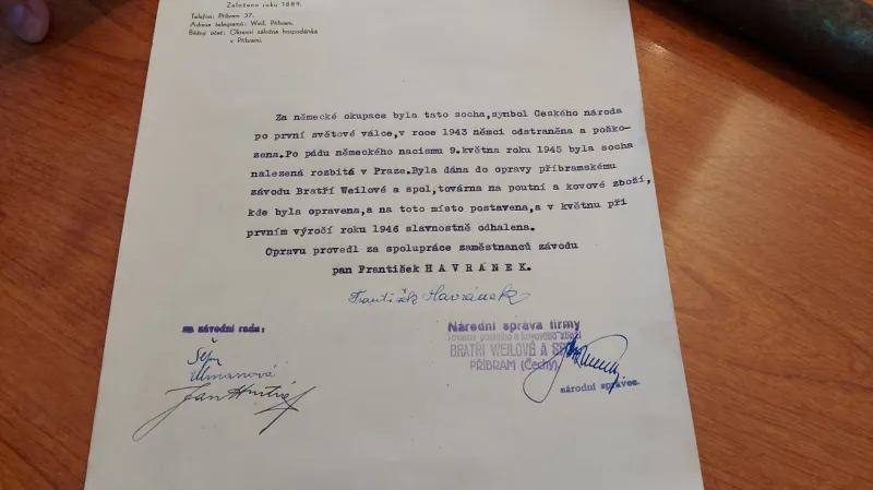 Dokument nalezený v časové schránce