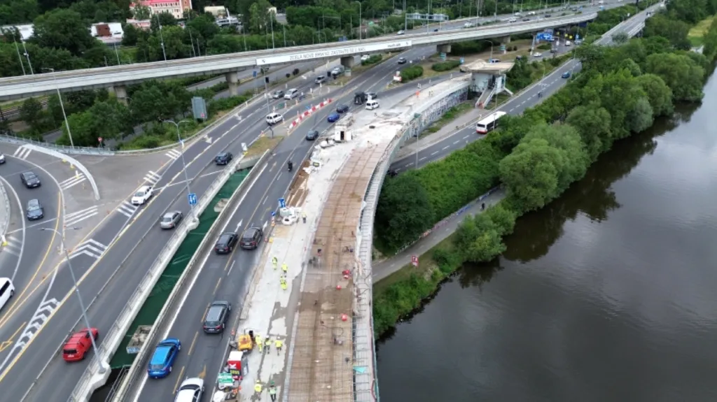 Oprava Barrandovského mostu (červenec 2024)