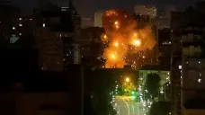 Následky dronového útoku na Kyjev