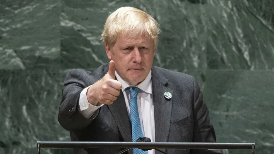 Boris Johnson před Valným shromážděním OSN