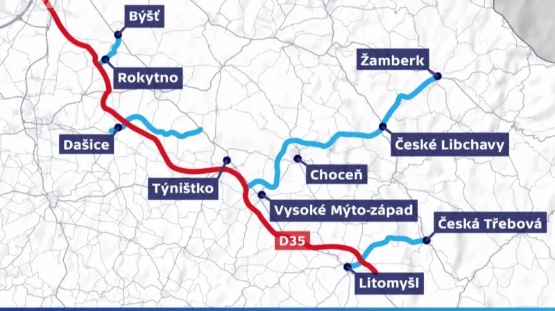 Přivaděče k D35 v Pardubickém kraji