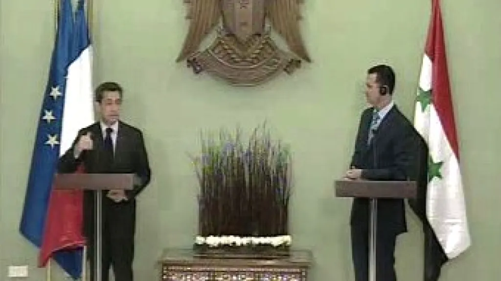 Nicolas Sarkozy a Bašár Asad