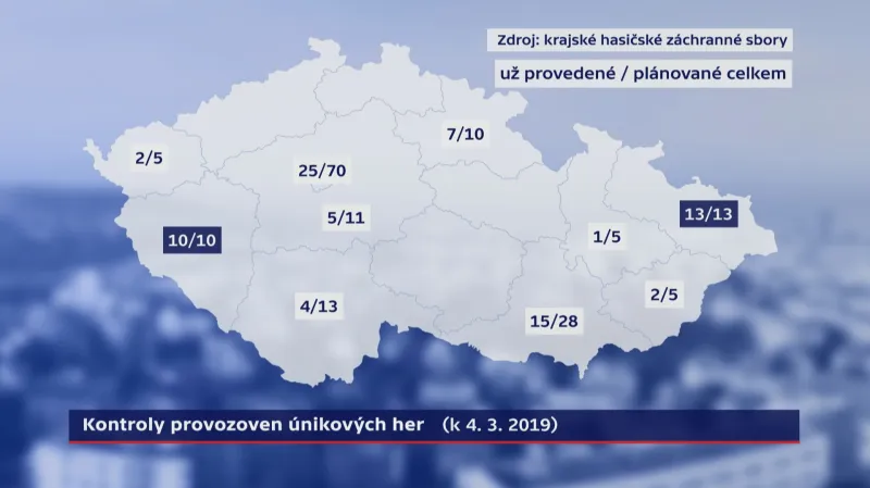 Únikové hry - mapa