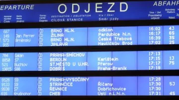 Informační tabule na nádraží