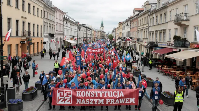 Prvomájový protest v Polsku