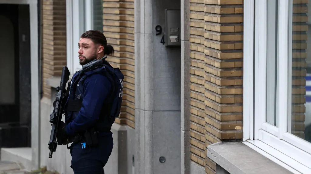 Policejní zásah v bruselském Schaerbeeku